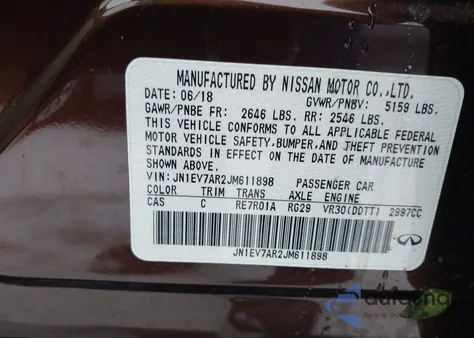 2018 Infiniti Q50 3.0T Luxe from USA, damaged, VIN JN1EV7AR2JM611898